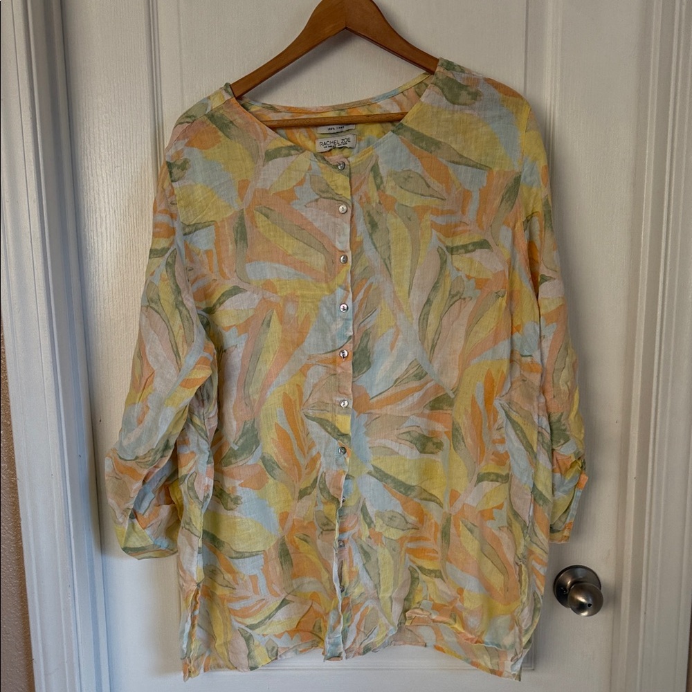 Rachel Zoe Pastel Linen Top